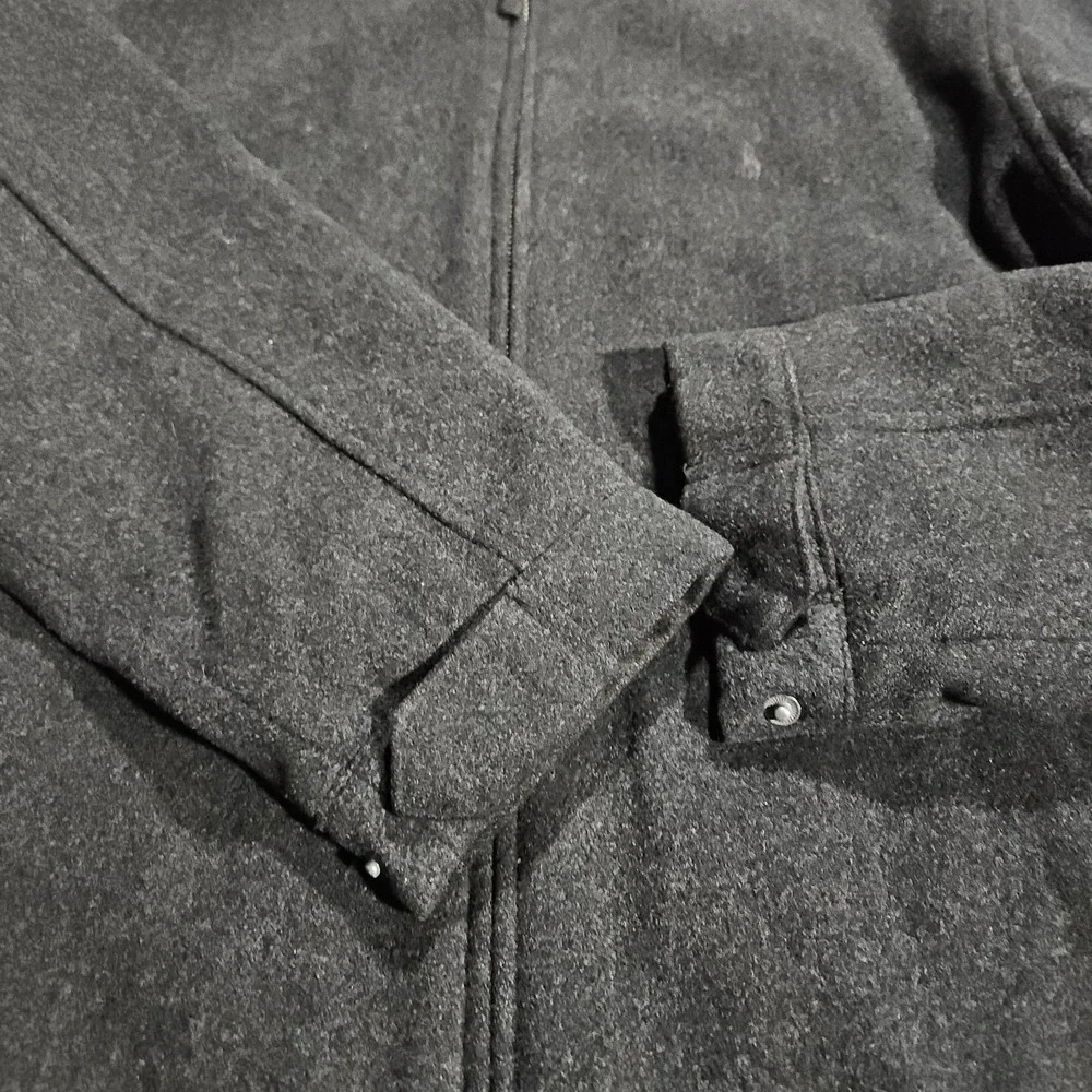 Vintage Polo Ralph Lauren Wool Bomber Jacket Men L Gray Pony Quilt Lined Y2K 90s